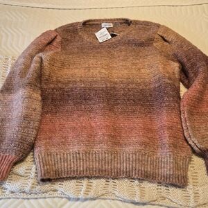 Calvin Klein Orange and Brown Crew Neck Sweater